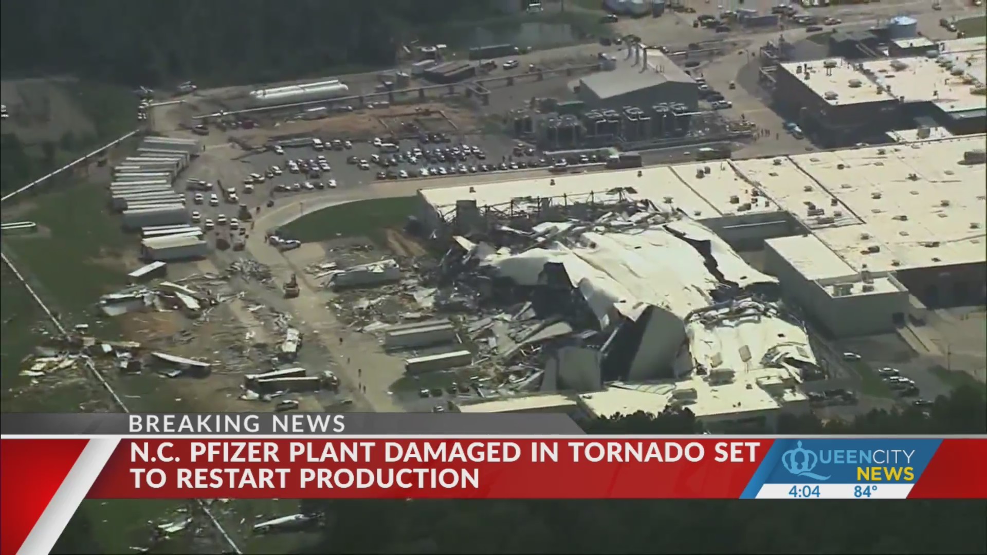NC Pfizer plant damaged by tornado to restart production – Queen City News