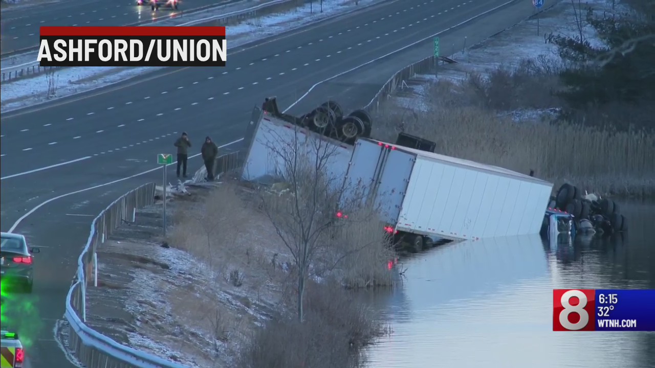 Crash involving 2 tractor-trailers closed portion of I-84 in Ashford ...