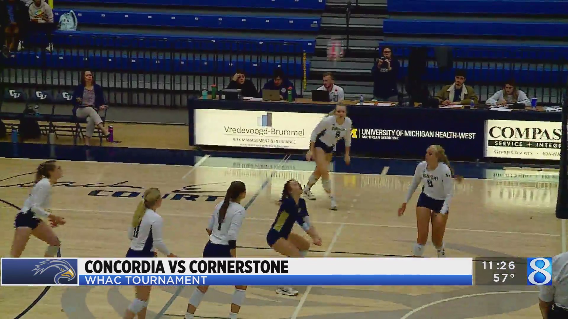 Cornerstone volleyball wins over Concordia
