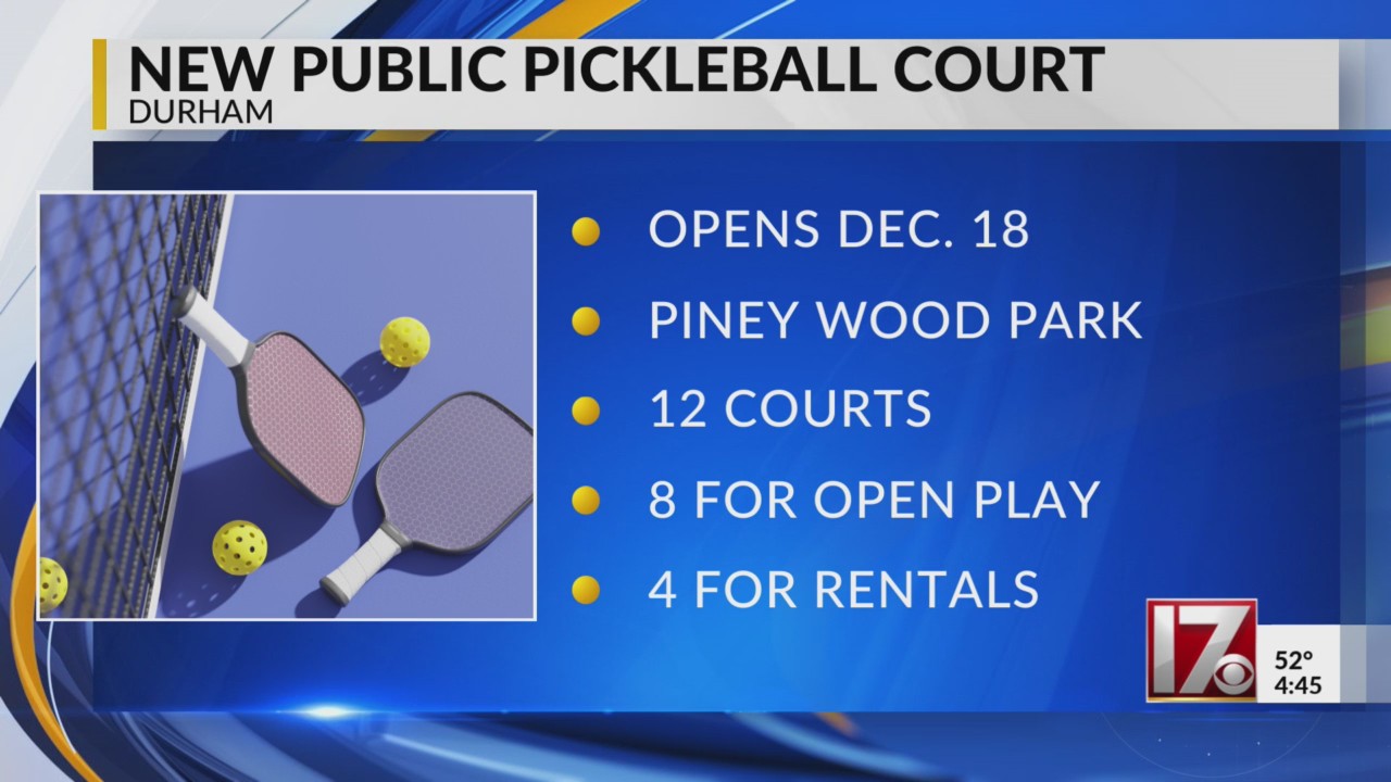 New public pickleball court in Durham opens next Monday