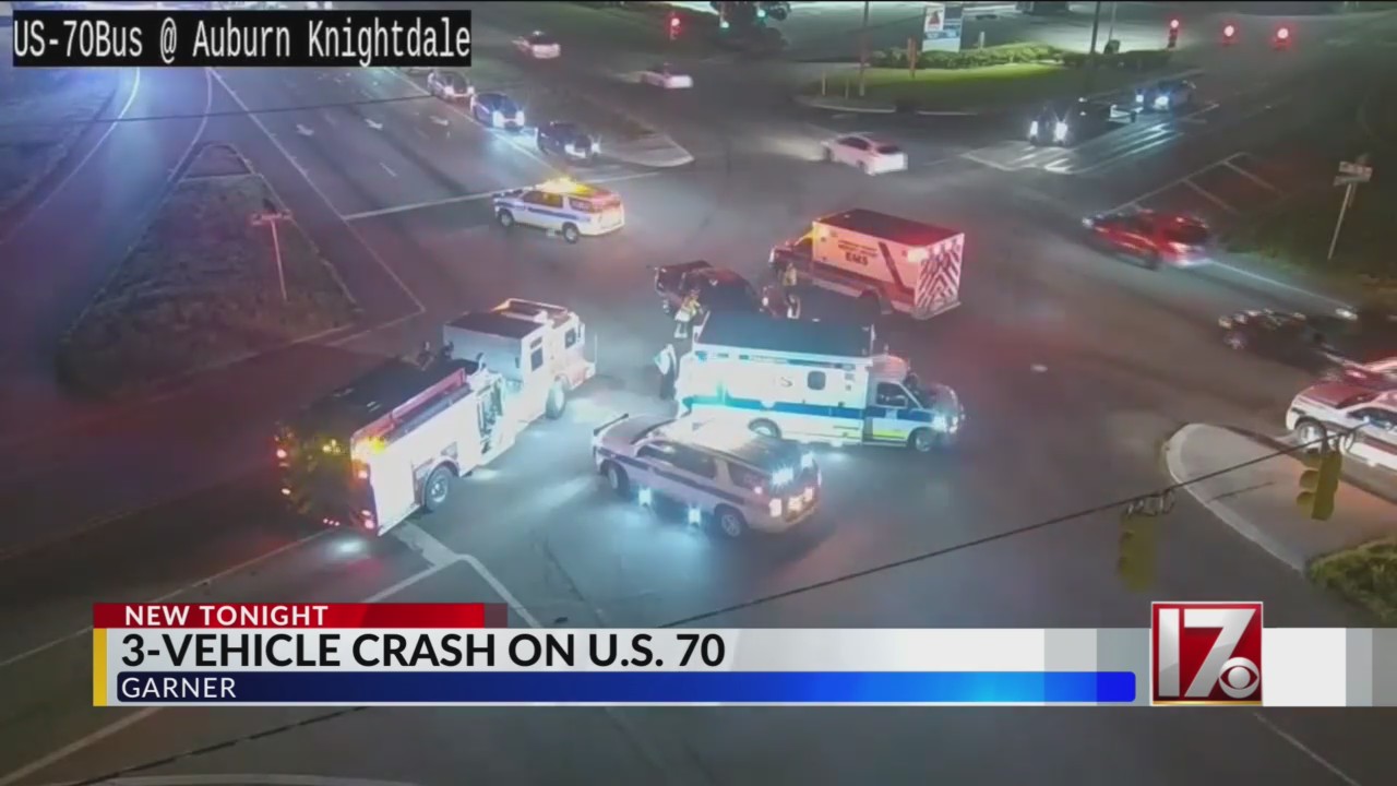 Several injured as 3-car crash closes US 70 eastbound in Garner – CBS17.com