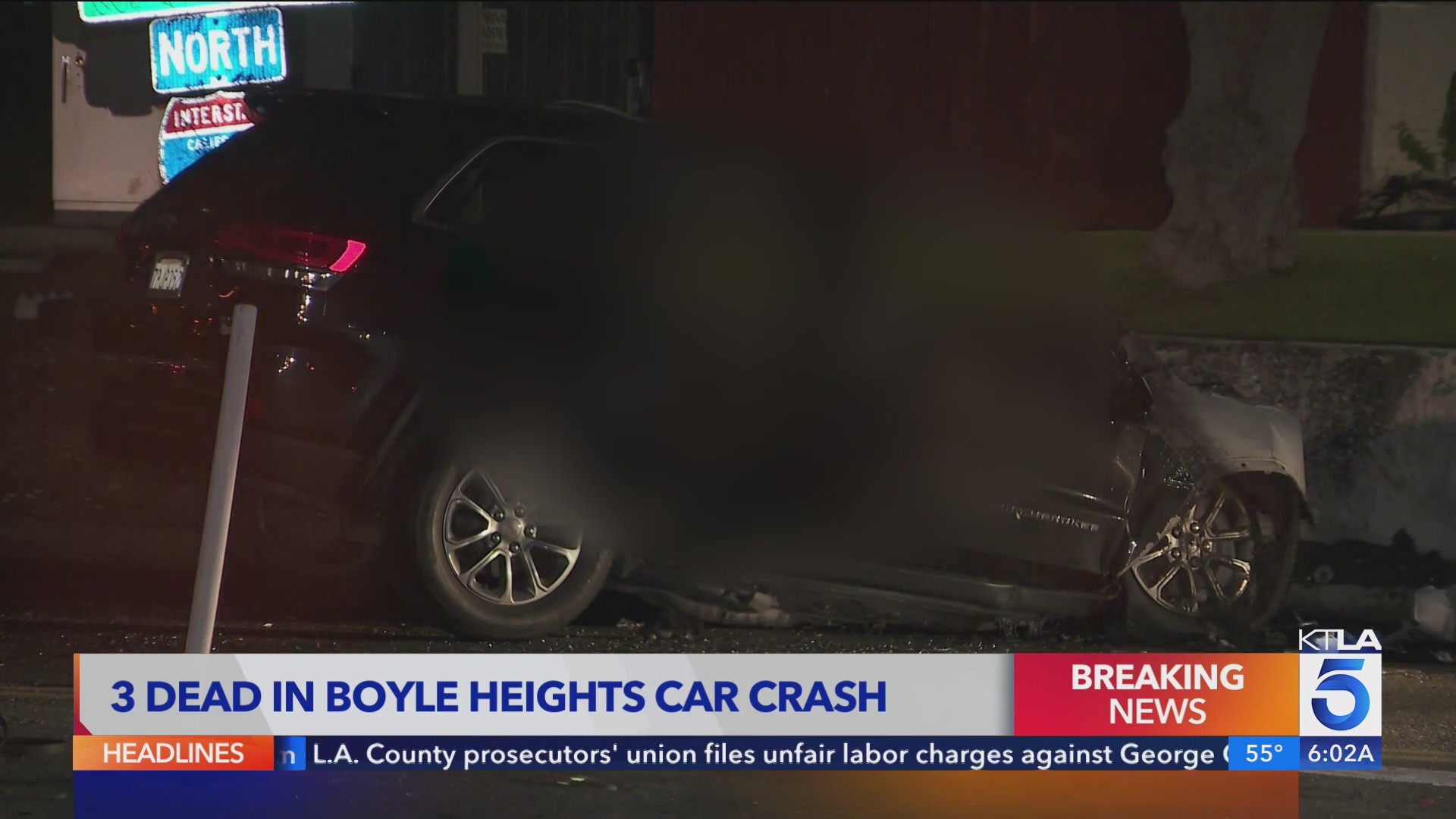 3 dead in solo-vehicle collision on 5 Freeway off-ramp in Boyle Heights ...