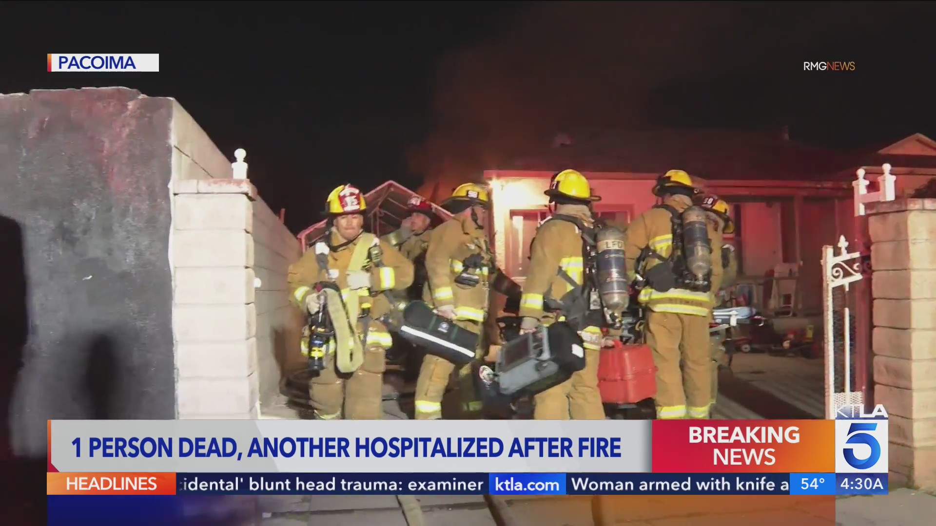 Fire tears through L.A. home leaving 1 woman dead, another critical – KTLA