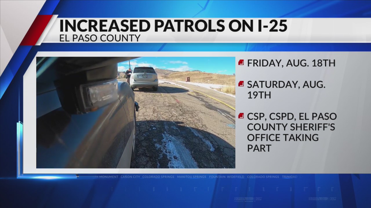 Increased patrols of I-25 on Friday and Saturday – FOX21 News Colorado