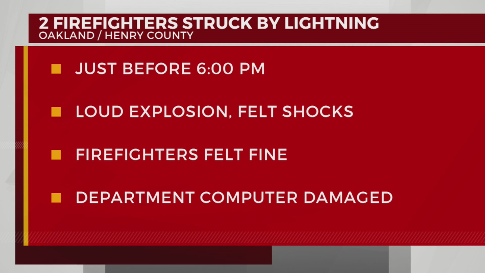 2 firefighters struck by lightning – WKRN News 2