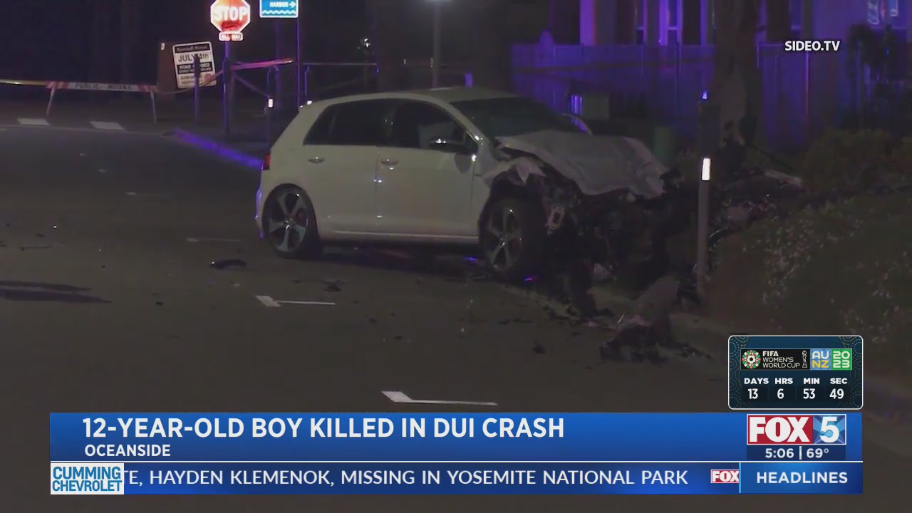 12-Year-Old Boy Killed In DUI Crash – FOX 5 San Diego & KUSI News