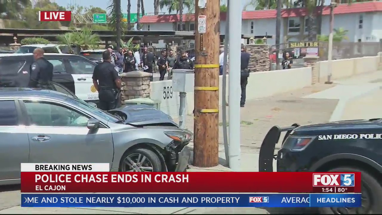 Chase Ends in Crash in El Cajon – FOX 5 San Diego & KUSI News