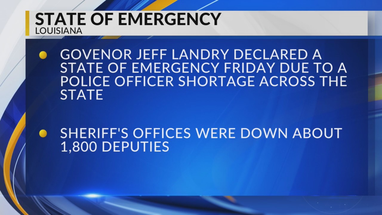 Louisiana in need of police officers, Gov. Jeff Landry declares state ...