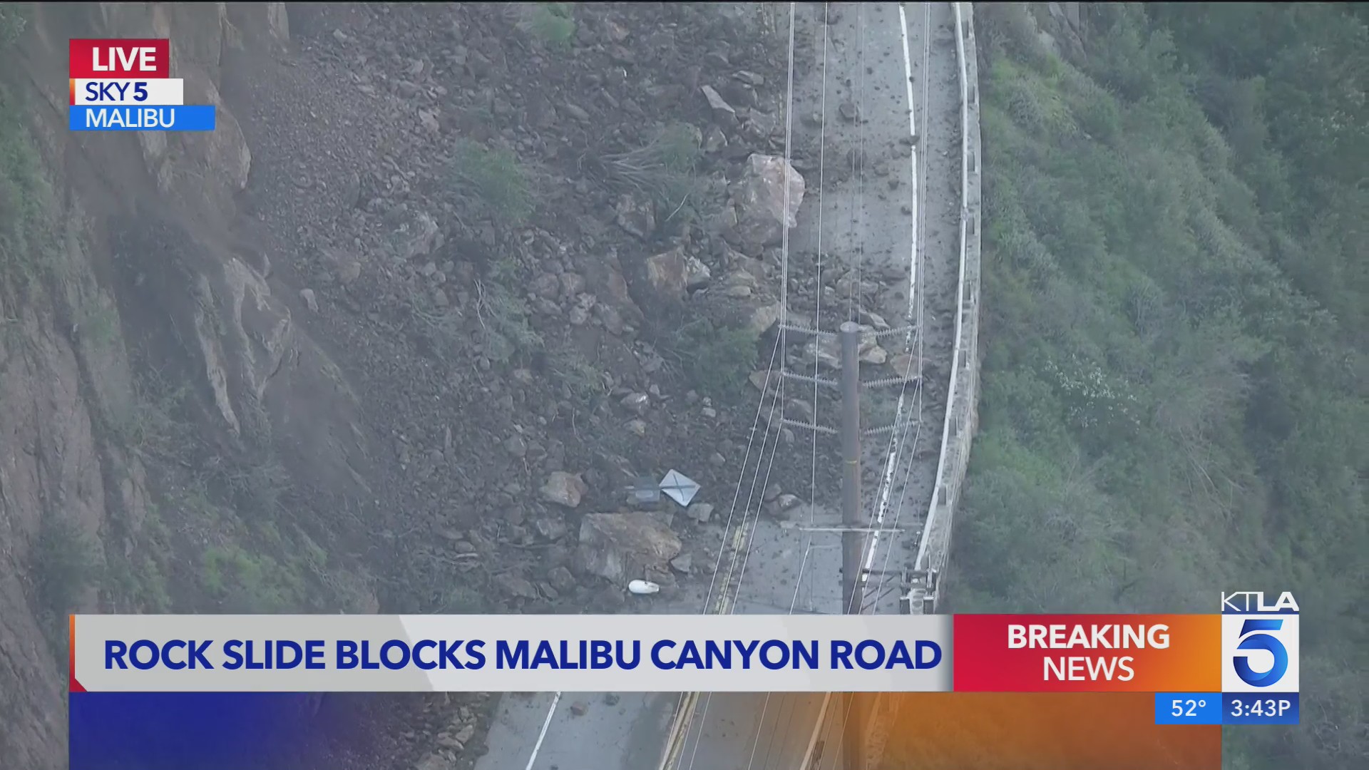 Rockslide blocks Malibu Canyon Road – KTLA