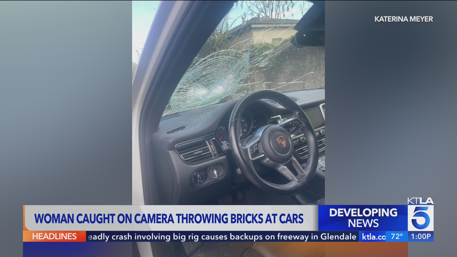 Brick-throwing vandal caught on camera smashing windshields – KTLA