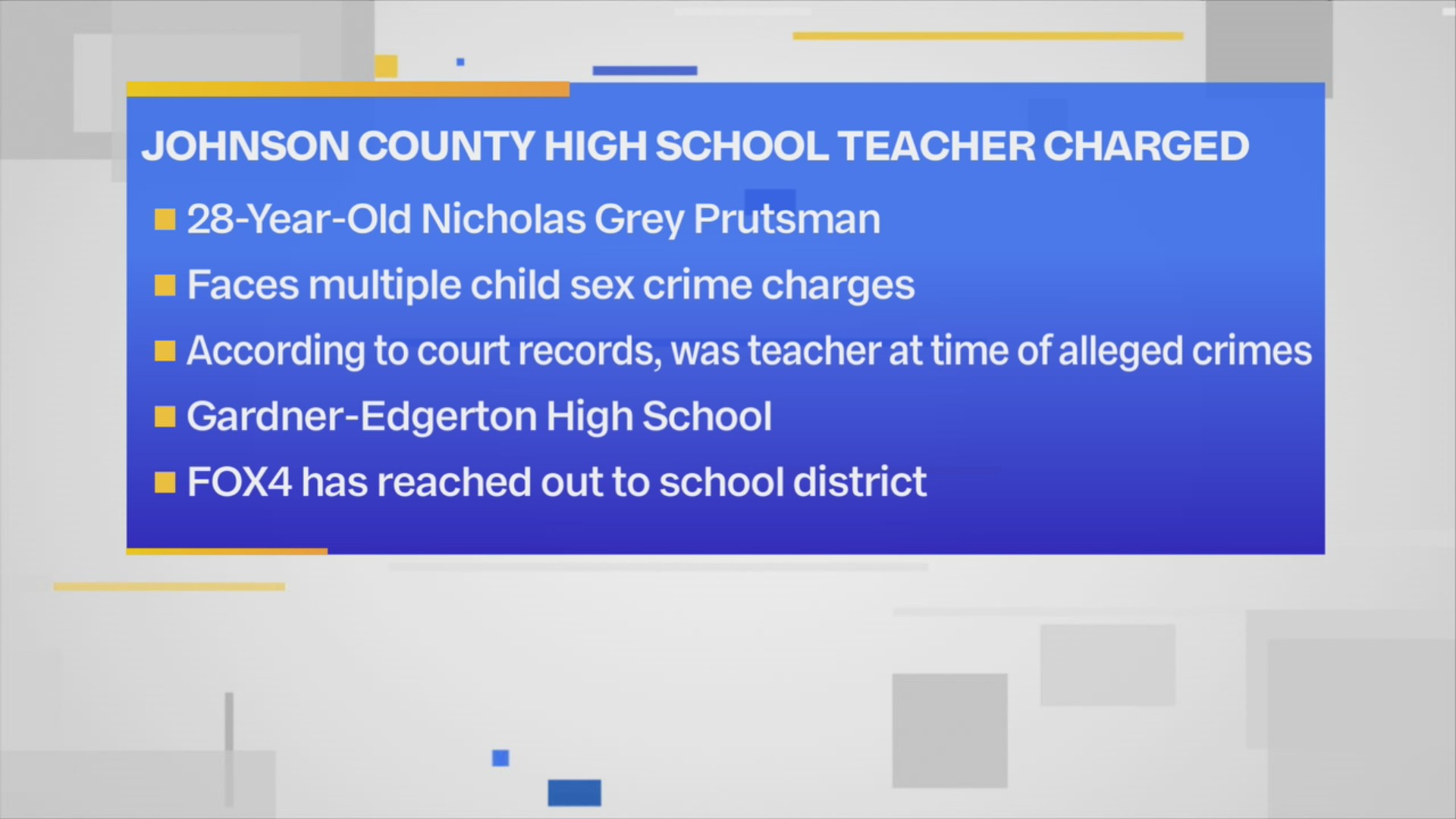Johnson County high school teacher charged with child sex crimes – FOX ...
