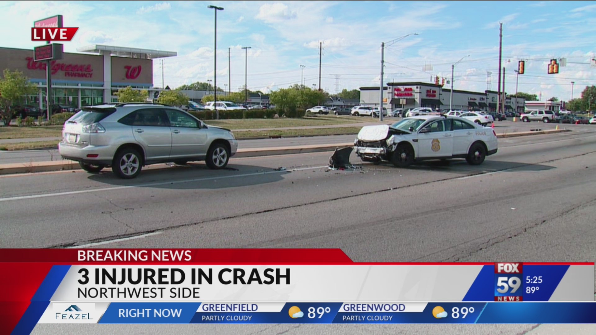 3 injured in multi-vehicle crash involving IMPD patrol car – Fox 59