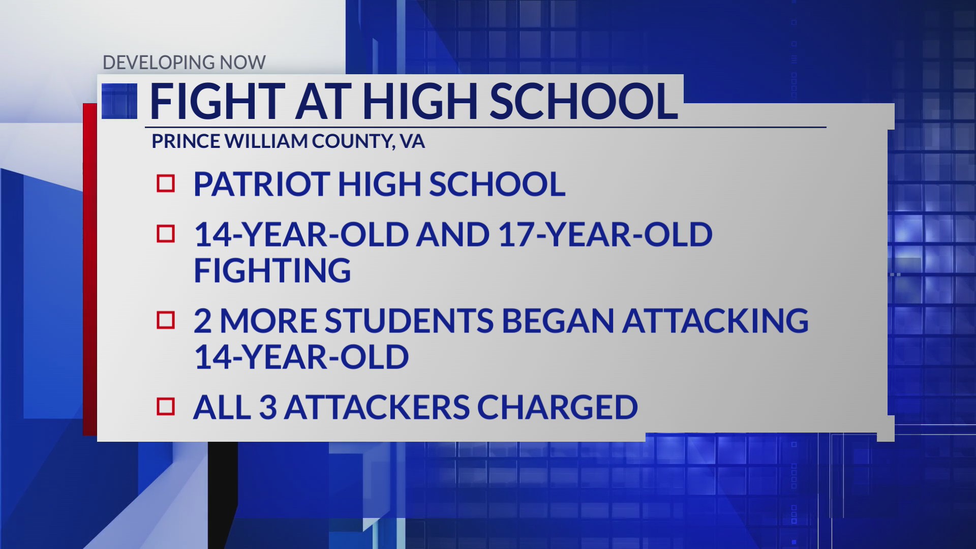 3 students charged for attack at Patriot High School DC News Now DC