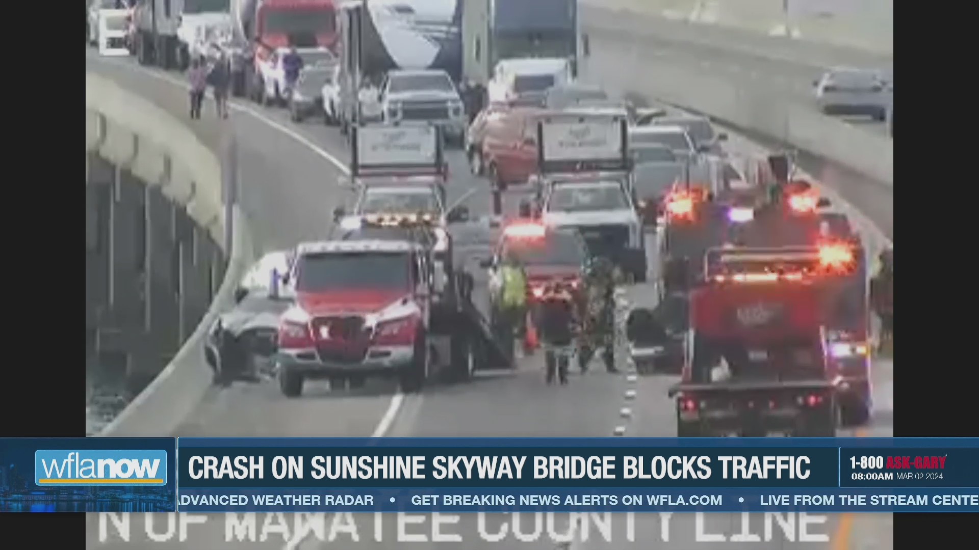 Crash Blocks Traffic On Sunshine Skyway Bridge Wfla