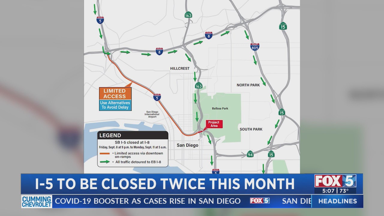 I-5 To Be Closed Twice In September – FOX 5 San Diego & KUSI News