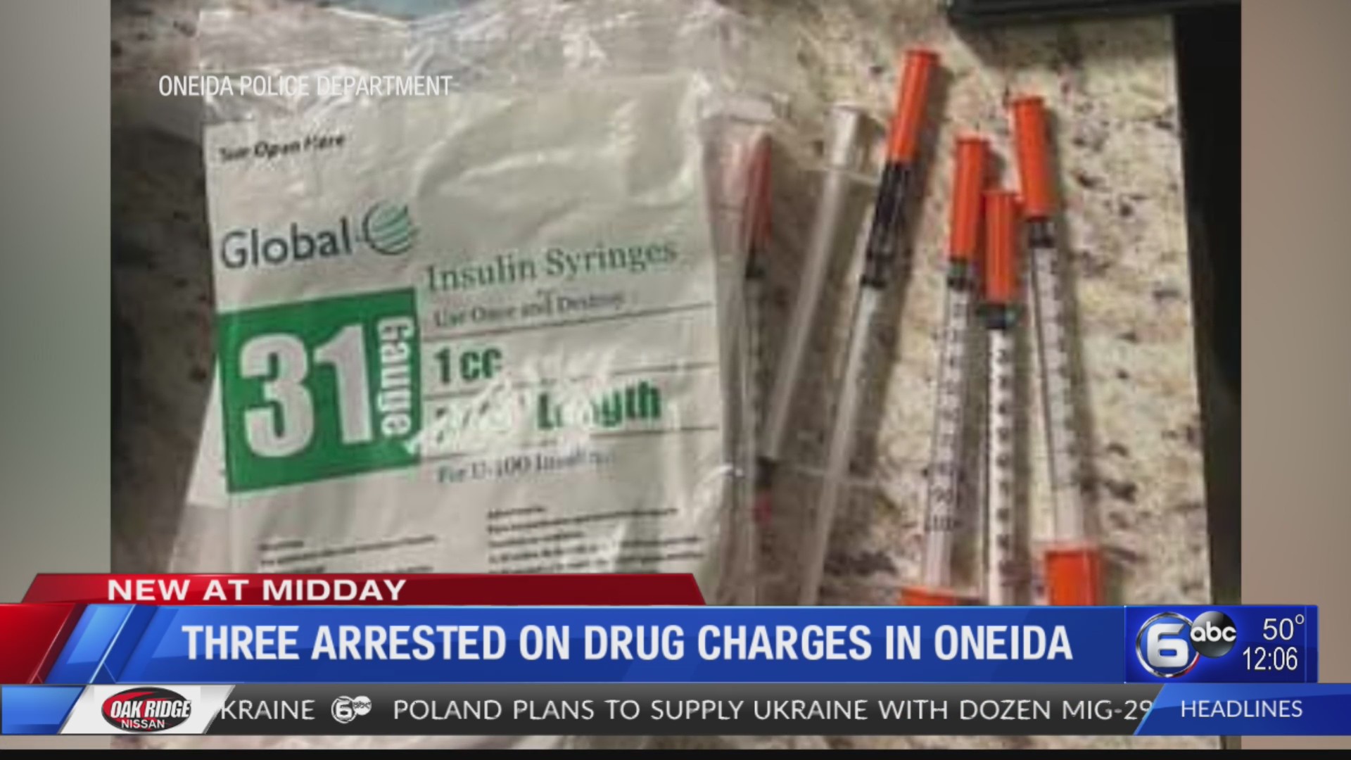 Three arrested on drug charges in Onedia – WATE 6 On Your Side