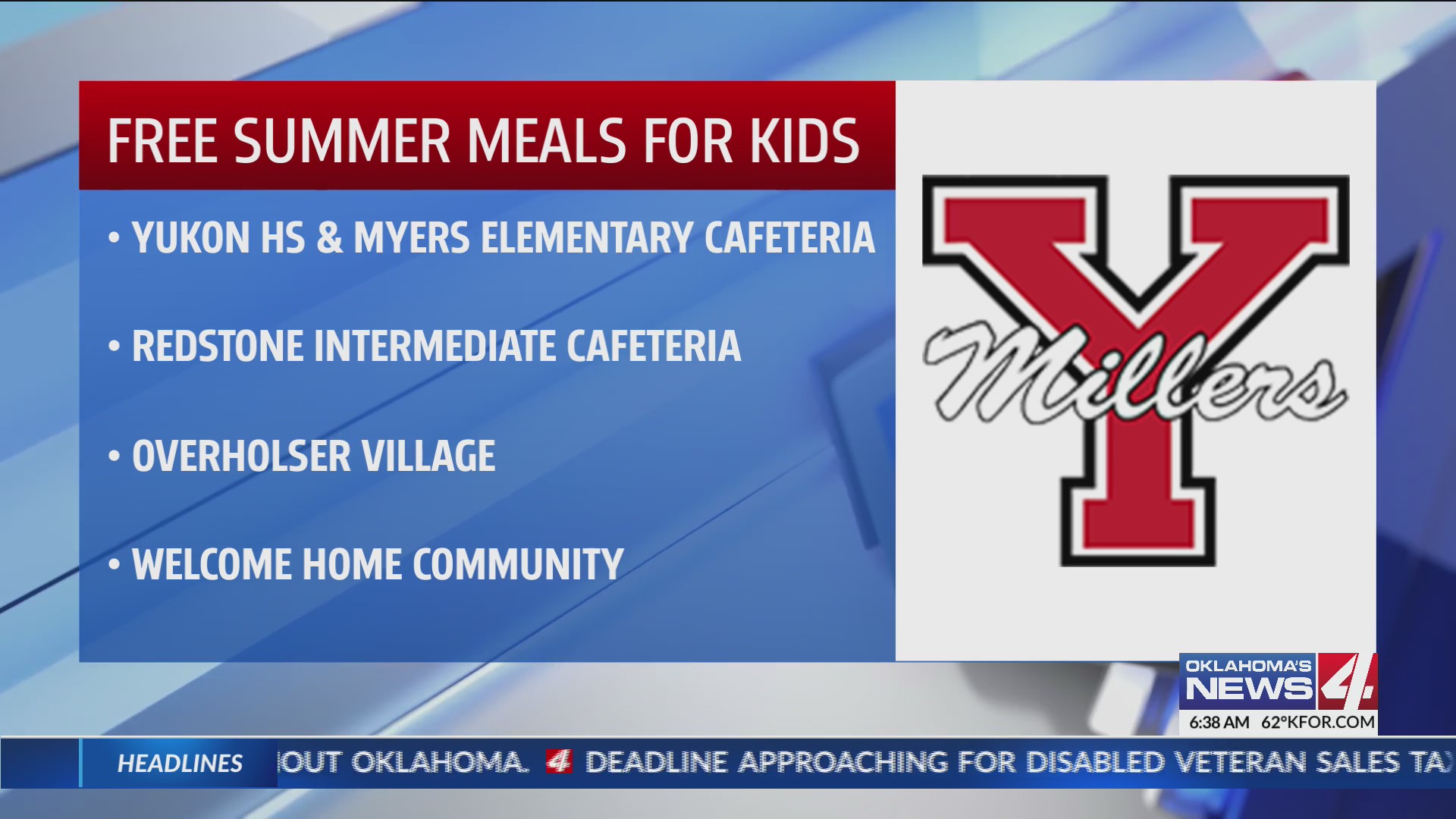 Yukon offering free summer meals Oklahoma City