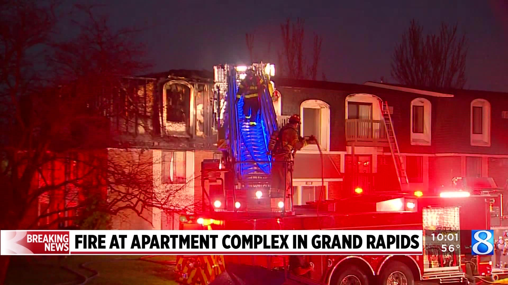 Crews battle fire at Walker apartment complex