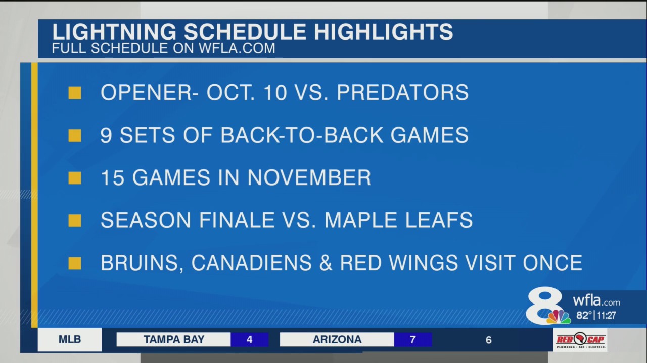 Tampa Bay Lightning release 202324 regular season schedule WFLA