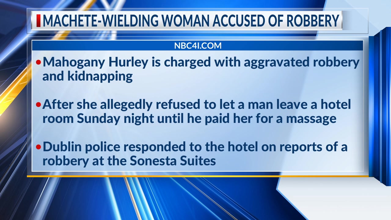 Machetewielding woman accused of robbery, kidnapping at Dublin hotel