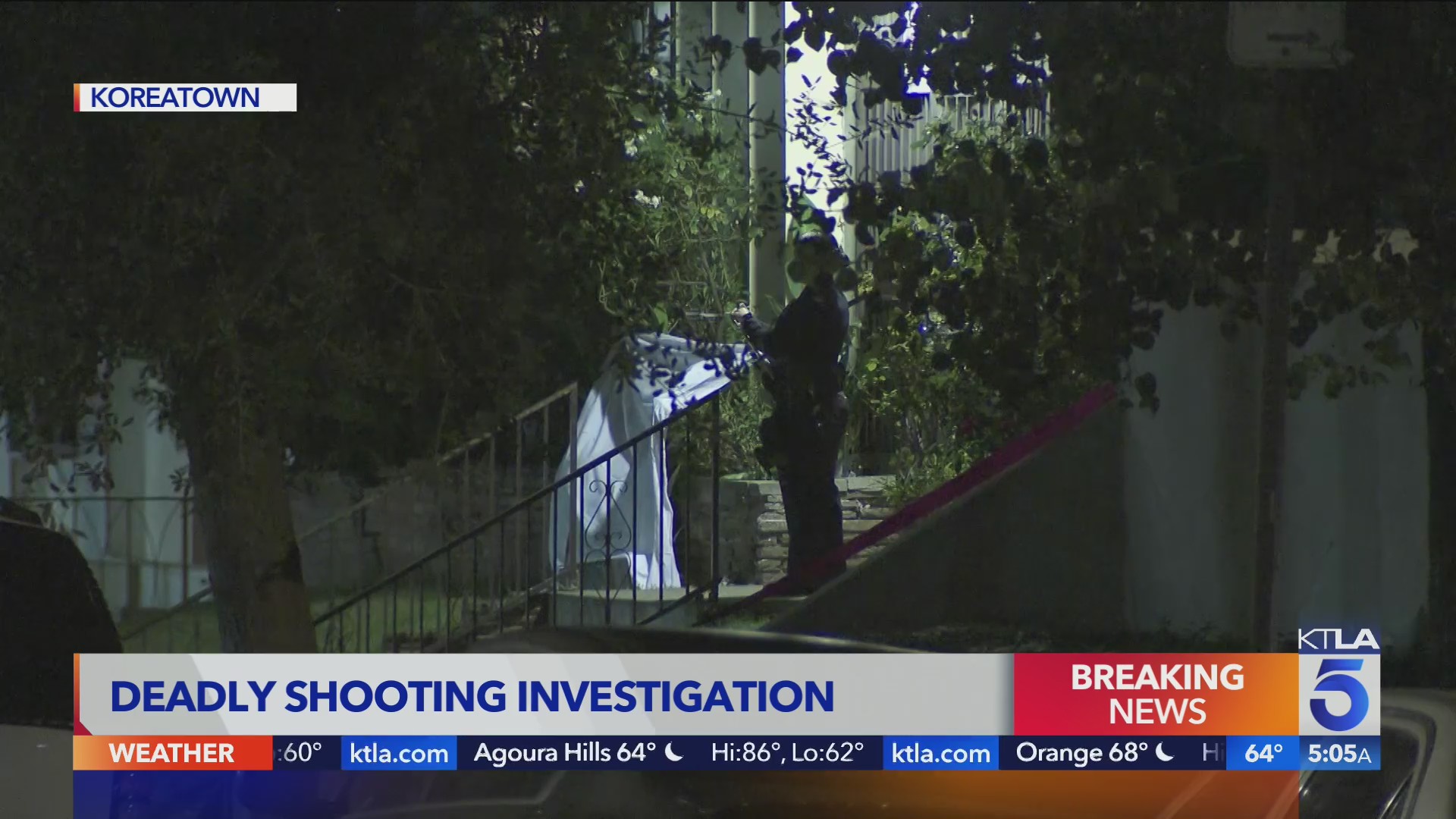 Koreatown shooting victim found in planter KTLA