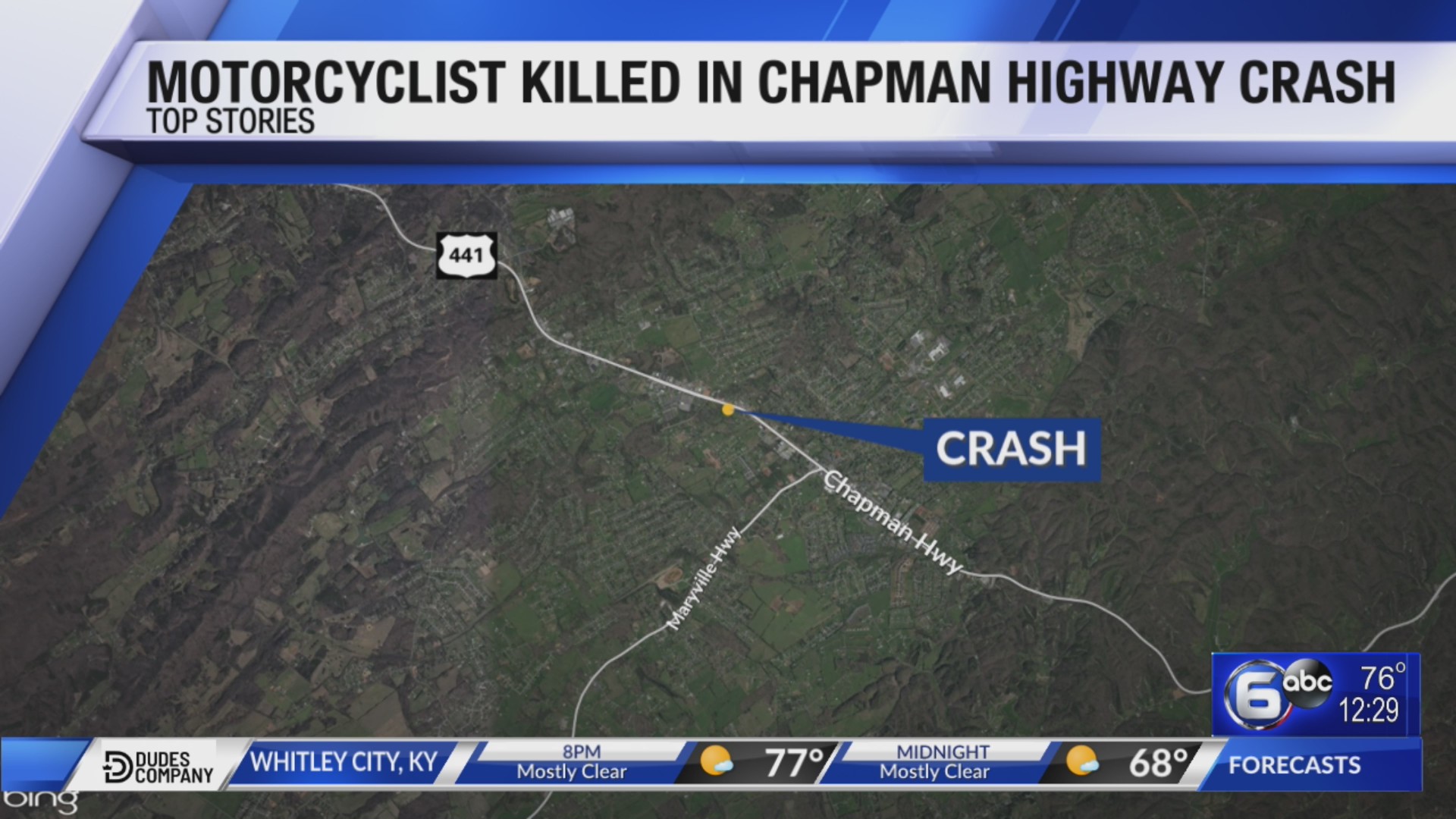 Motorcyclist killed in Chapman Highway crash WATE 6 On Your Side