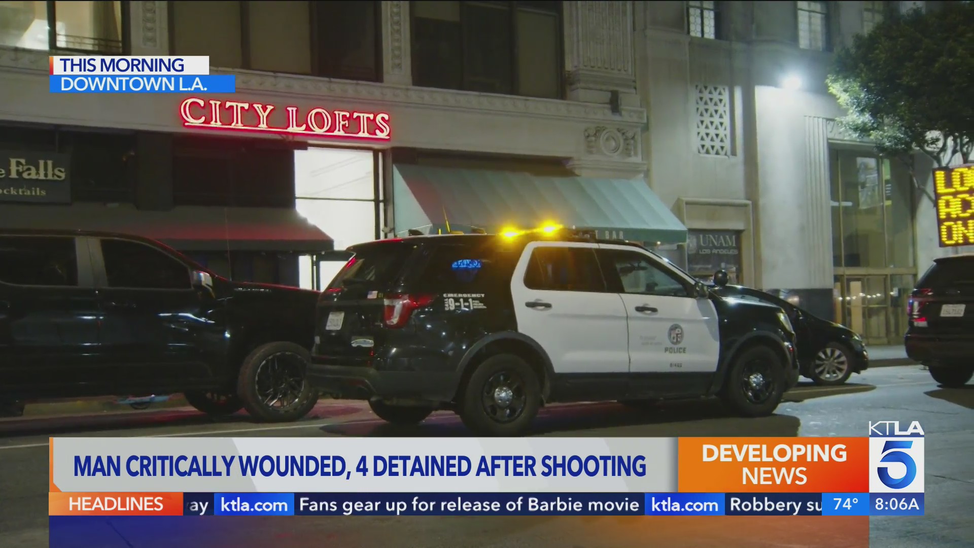 Man in critical condition after being shot at party in DTLA, 4 detained ...