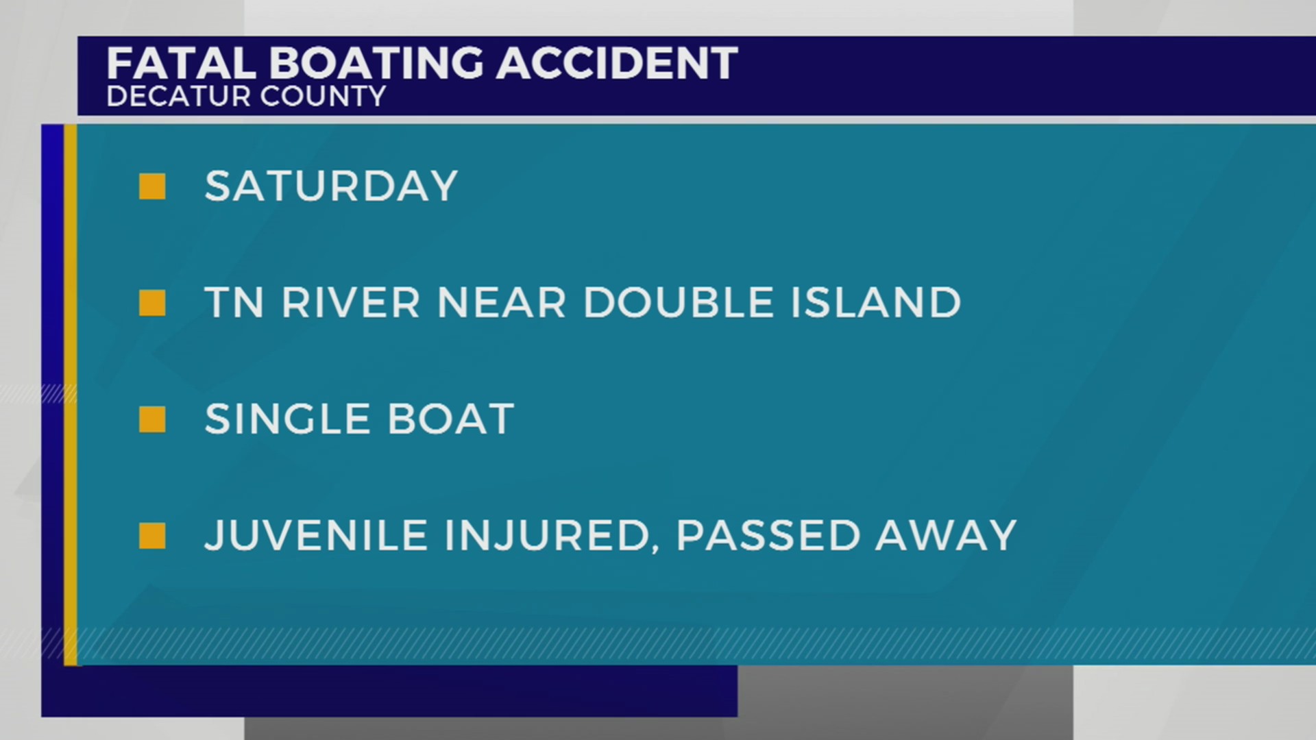 TWRA investigating fatal boating incident in Decatur County – WKRN News 2