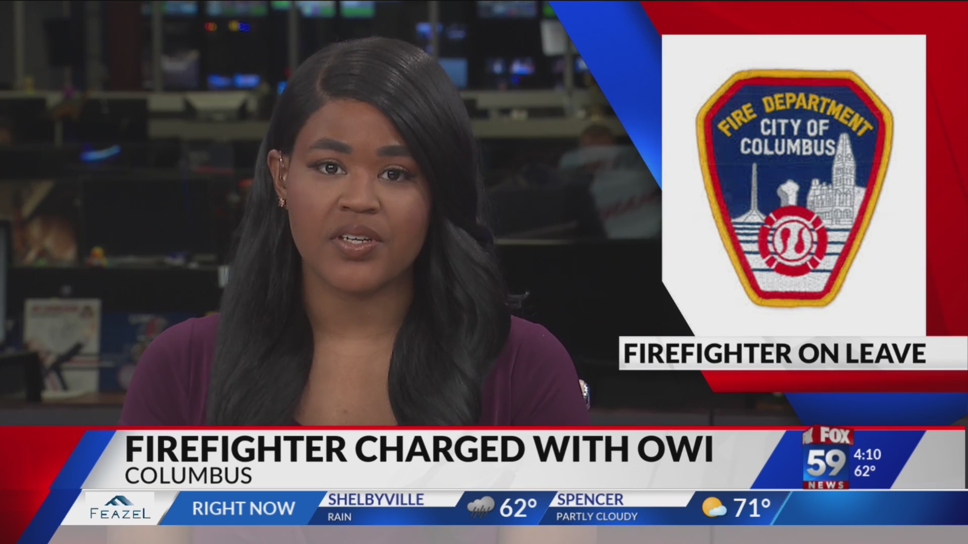 Columbus firefighter suspended following OWI arrest – Fox 59