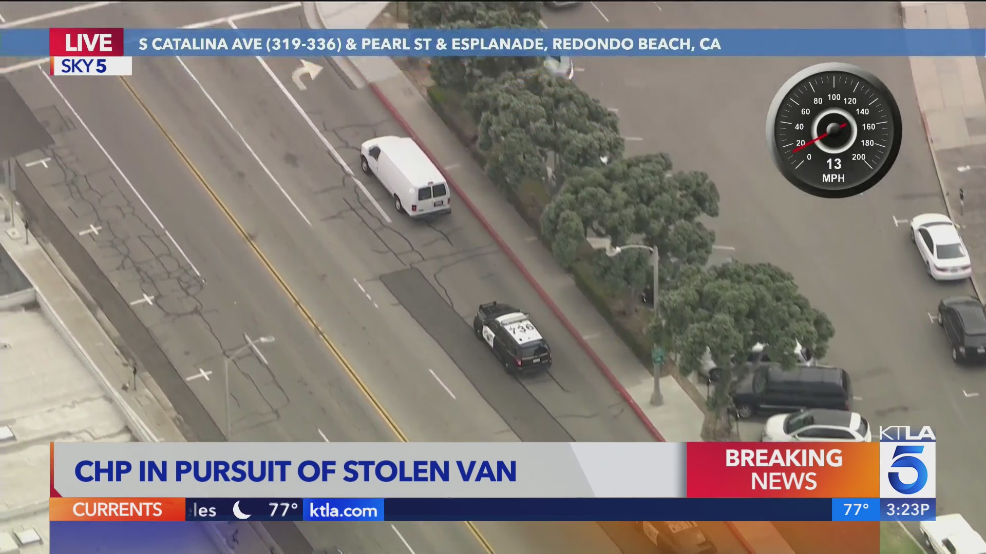 Possible stolen van driver in custody after slow-speed chase – KTLA