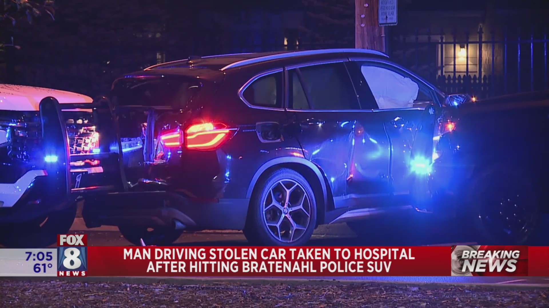 Man driving stolen car taken to hospital after hitting police SUV – Fox ...