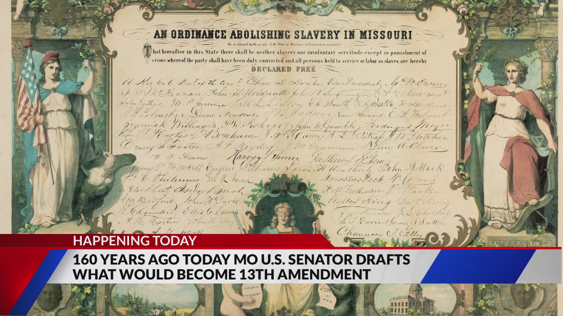 Missouri Senator drafts what would become 13th Amendment 160 years ago ...