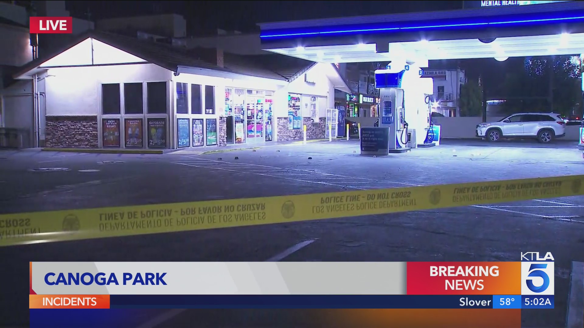 Man shot, run over by car at Canoga Park gas station – KTLA