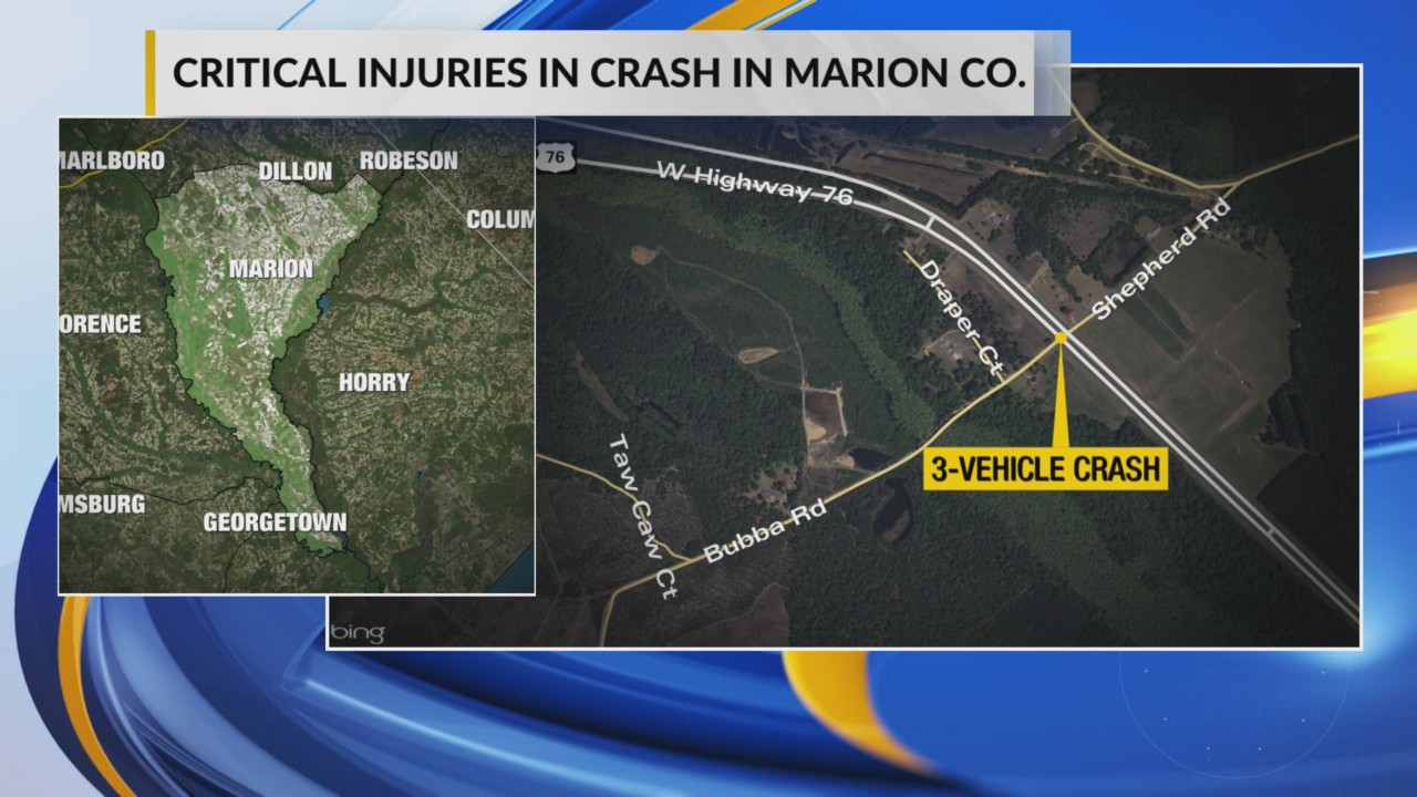 Critical injuries reported in 3-vehicle Marion County crash – WBTW
