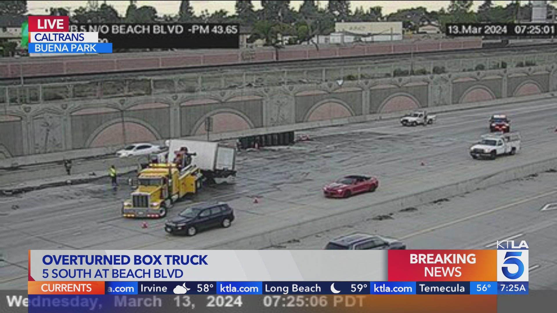Fiery crash snarls traffic on 5 Freeway near Los Angeles-Orange County ...