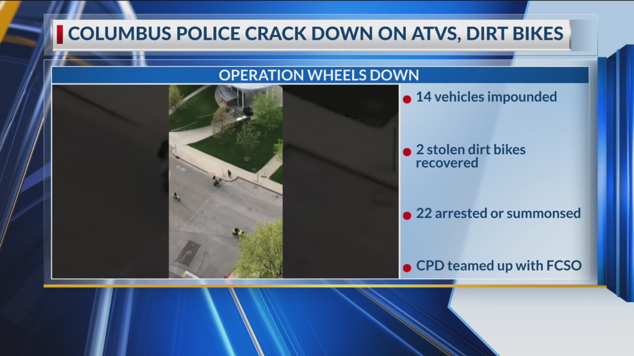 Columbus police crack down on ATVs, dirt bikes in Operation Wheels Down