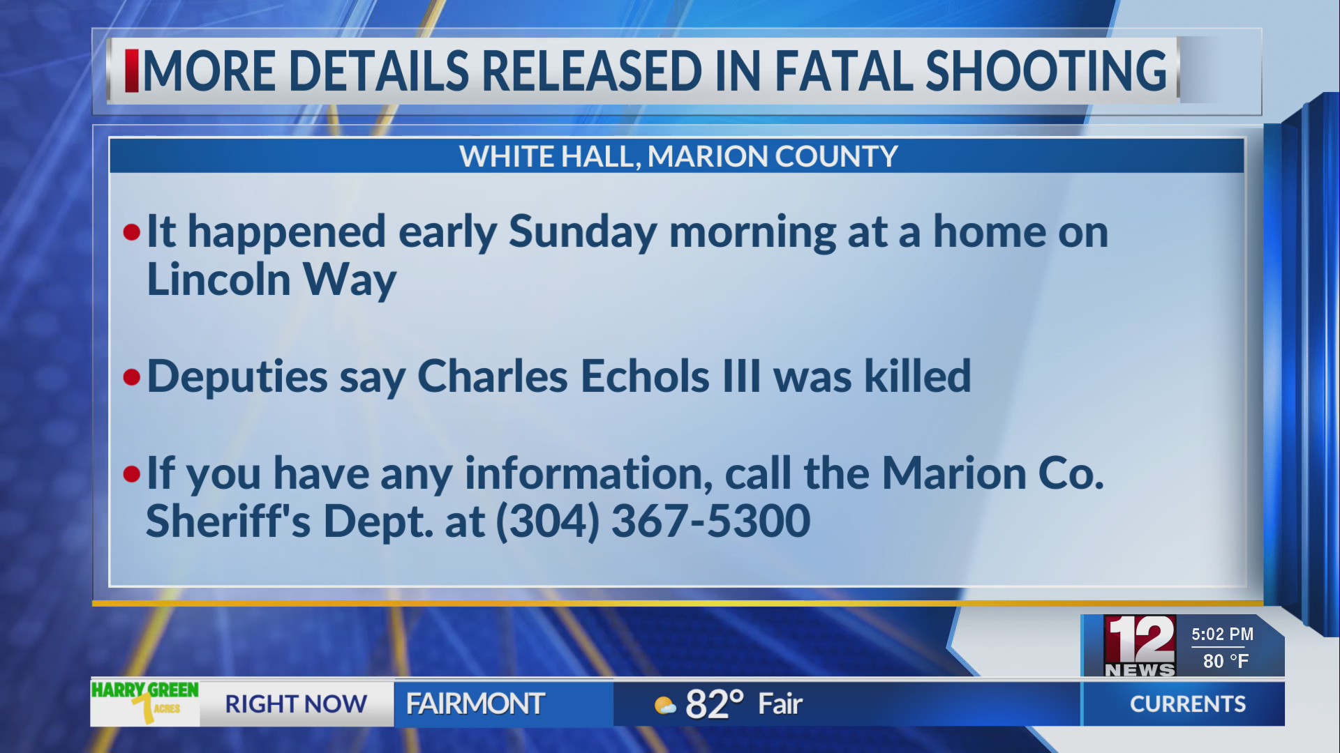 New details released in Fairmont fatal shooting