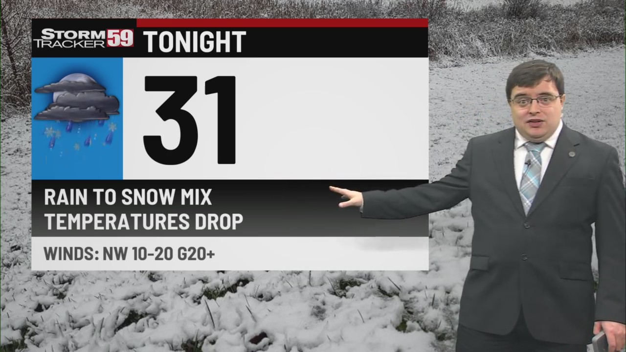 Rain to snow tonight; Sunday is a breezy and cold day with chance for ...