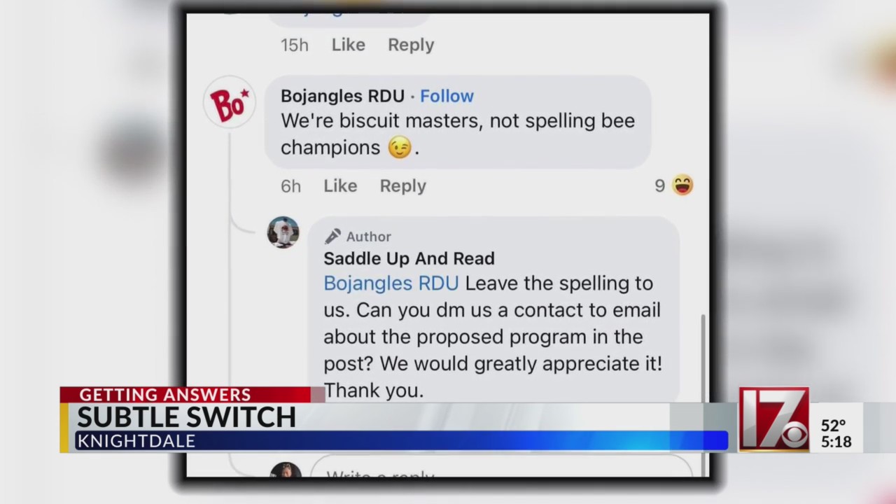 Misspelling on Bojangles sign in Knightdale goes viral WGNTV