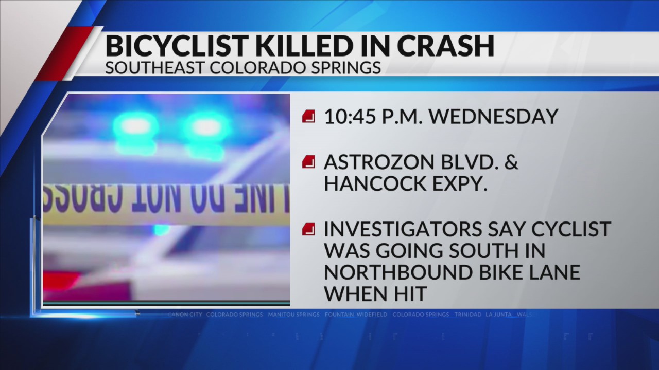 Bicyclist killed in crash in southeast Colorado Springs – FOX21 News ...