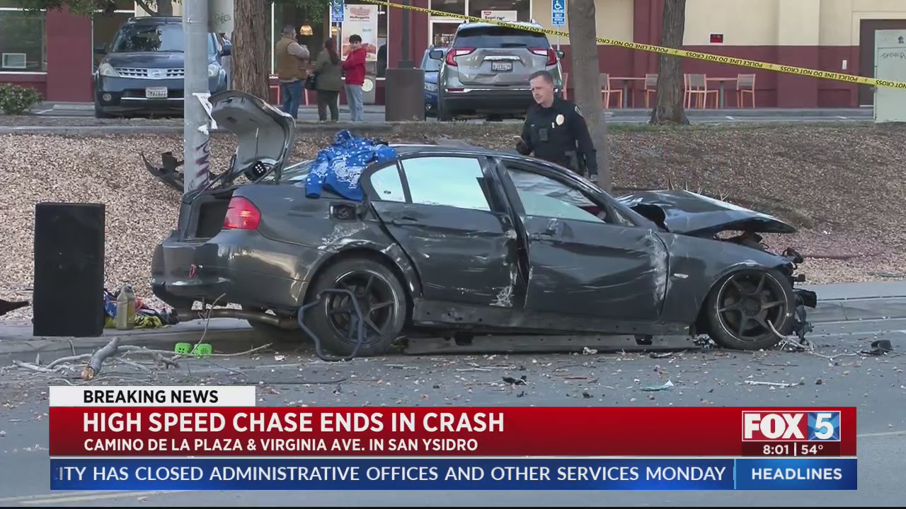 High-speed chase ends in crash – FOX 5 San Diego & KUSI News