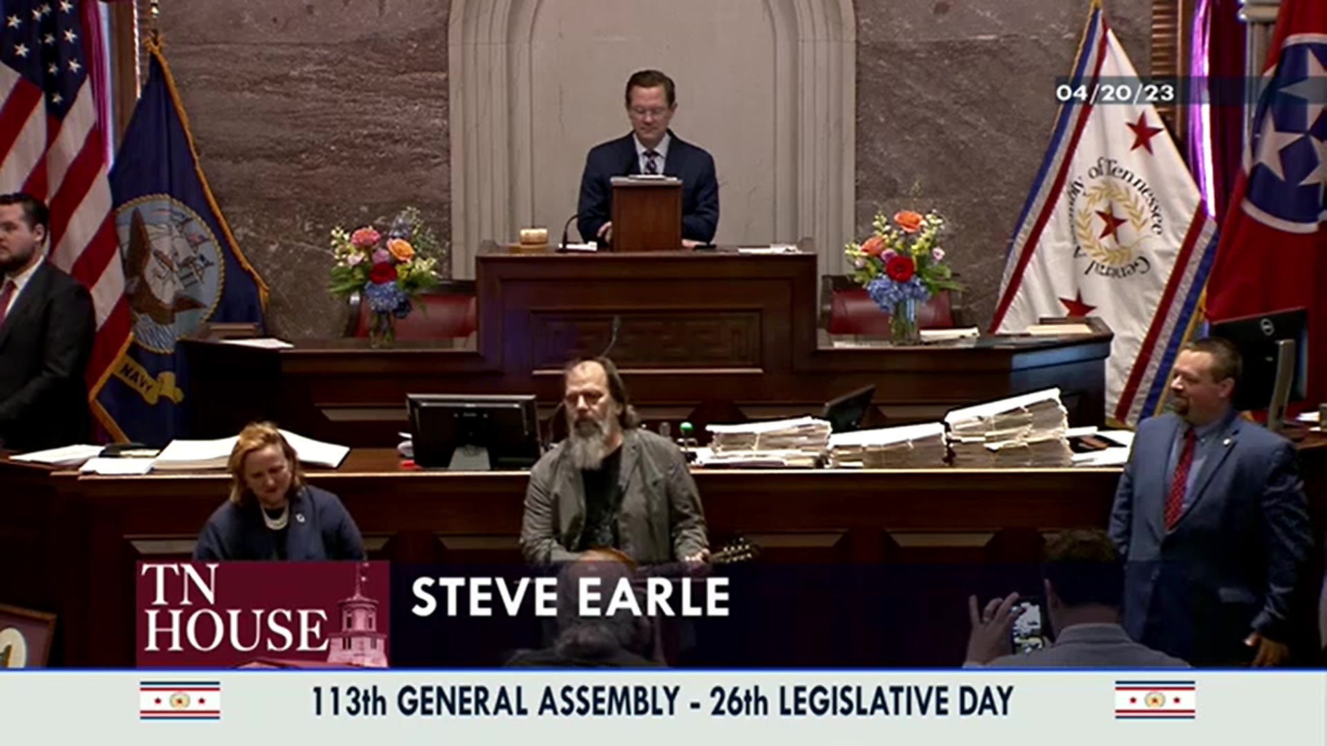 Steve Earle performs Copperhead Road on the Tennessee House floor