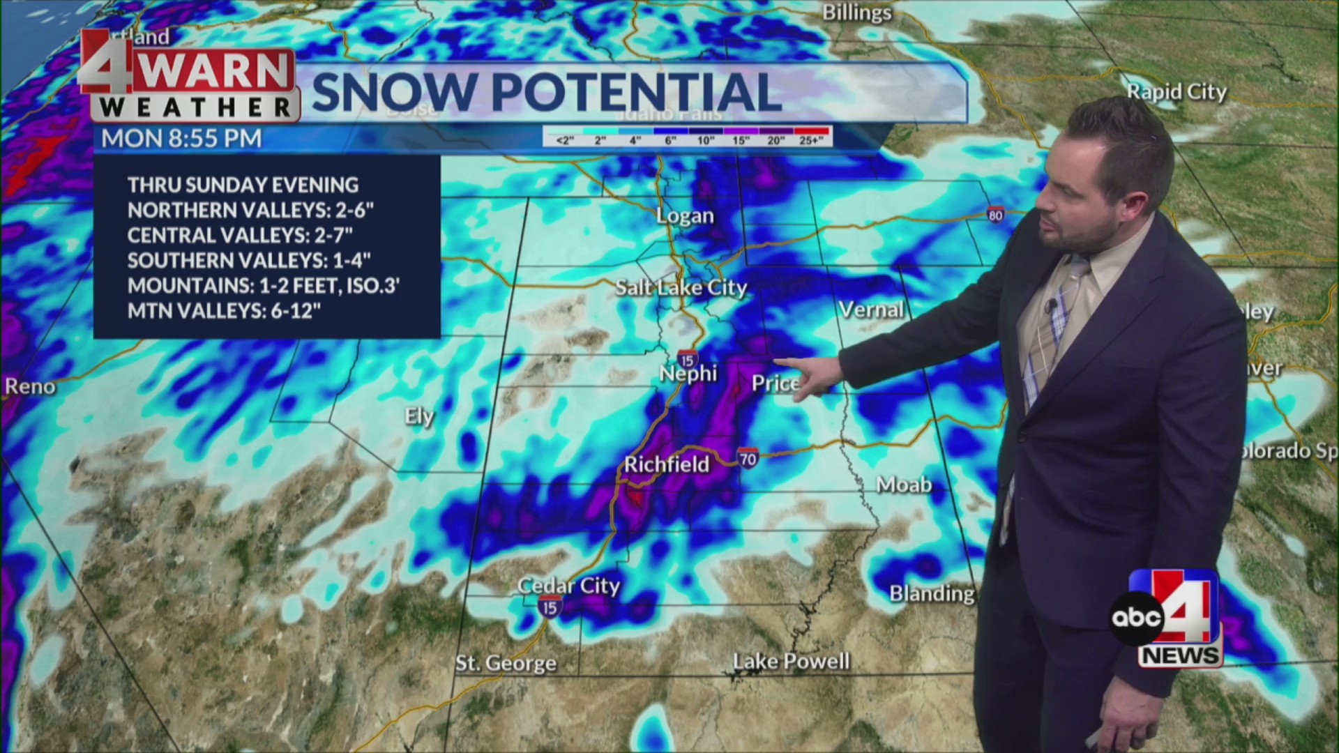 Most of the active weather will slide into central and southern Utah