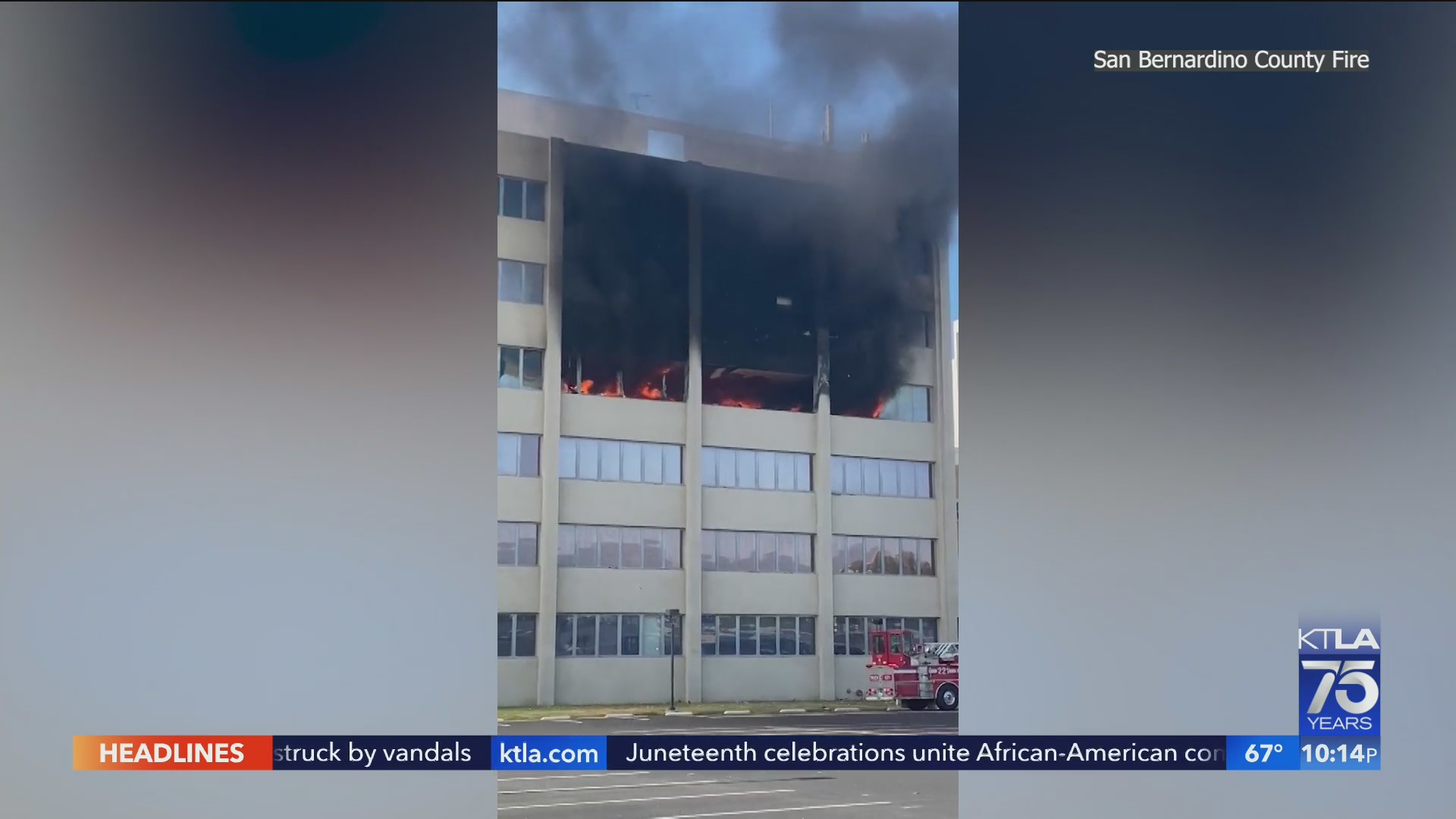 Commercial building burns in San Bernardino – KTLA