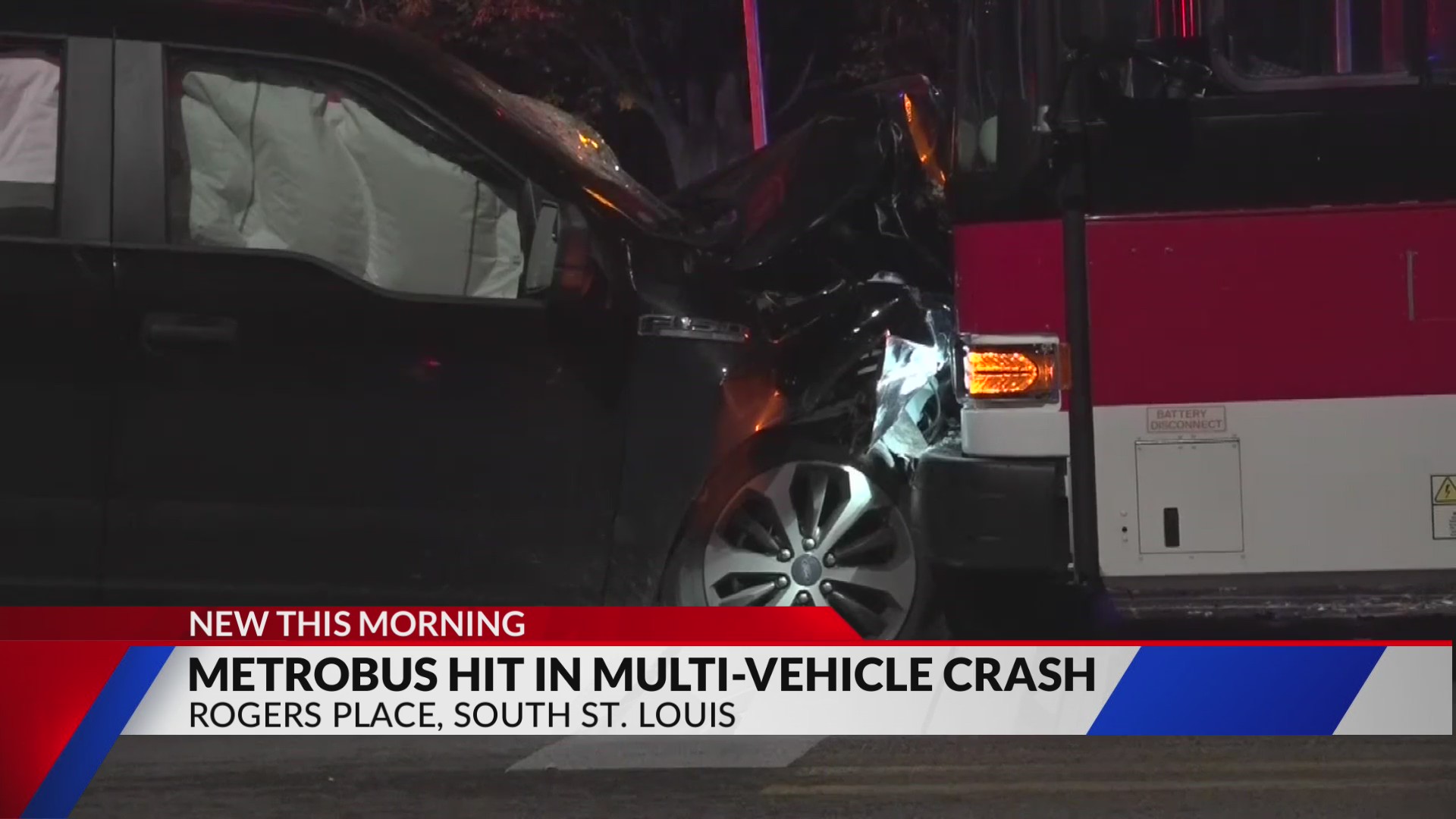 Pickup truck crashes head-on into a MetroBus in south St. Louis – FOX 2