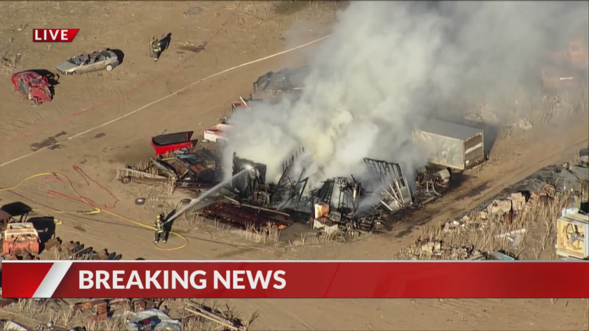 Crews battling fire at car salvage yard in Weld County – FOX31 Denver
