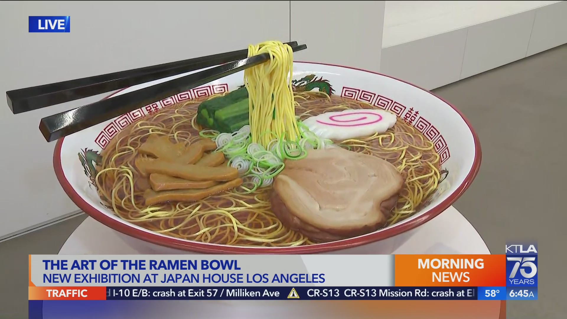 New ramen exhibit opens at Japan House L.A. (6 a.m.) KTLA