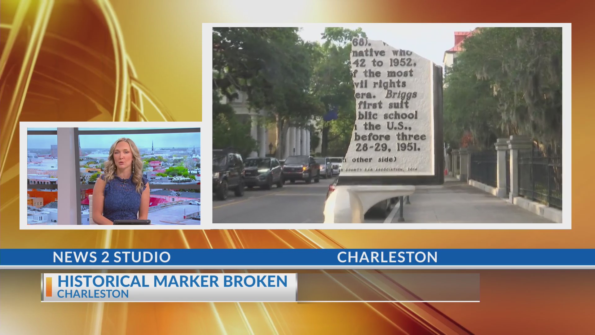 Historical marker damaged in downtown Charleston – WCBD News 2