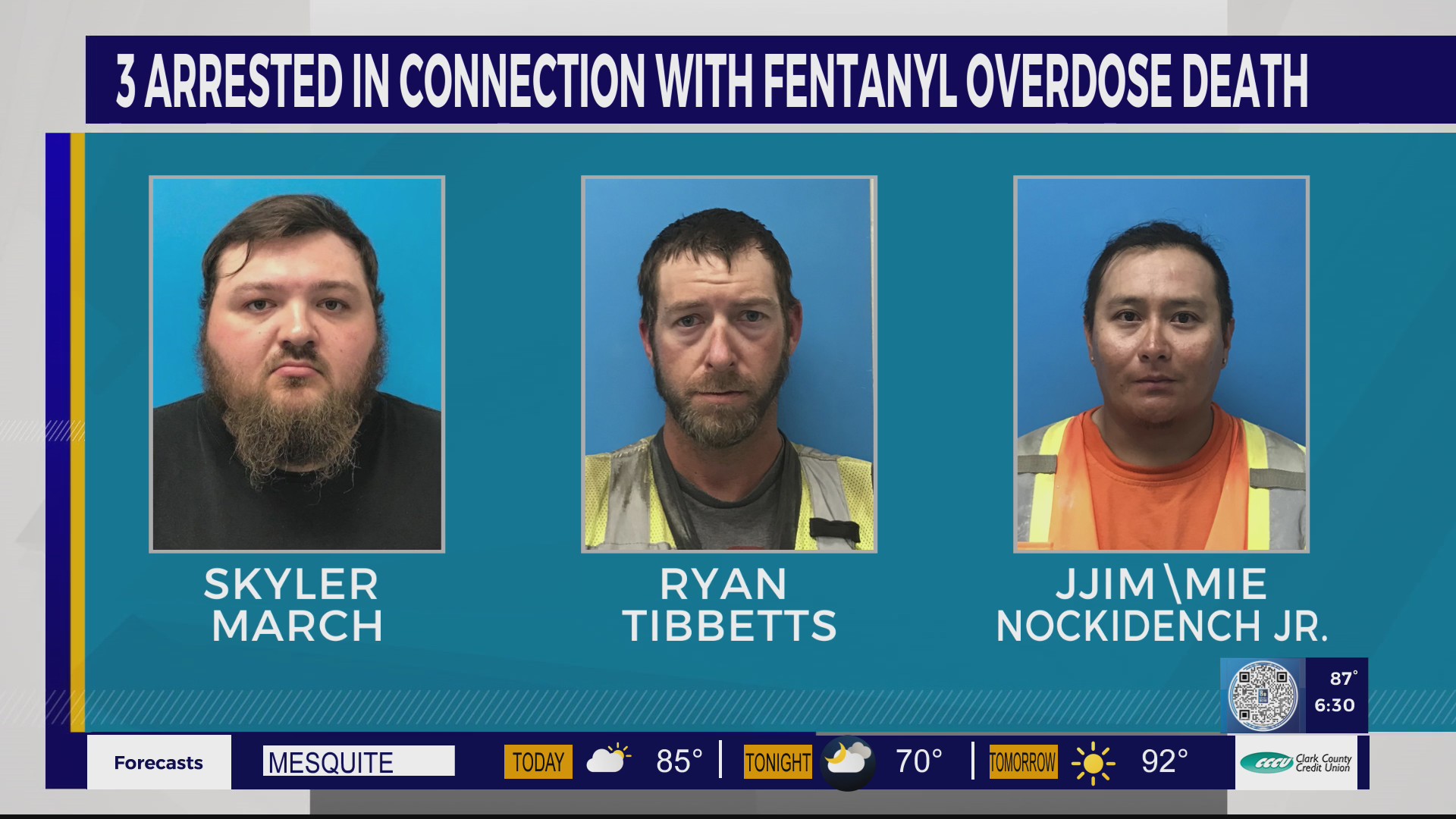 Three men arrested for fentanyl overdose death – KLAS