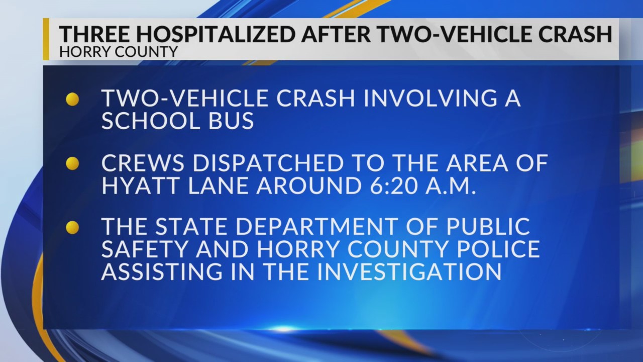 Crash involving Horry County school bus sends 3 to hospital – WBTW